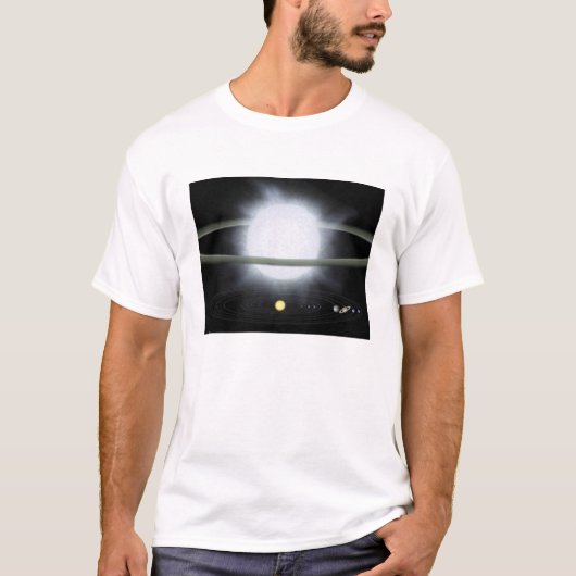 T-shirt Comparaison de la taille d'une étoile hypergiante (Devant)
