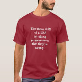 T-shirt Compétence principale d'un DBA (Devant)