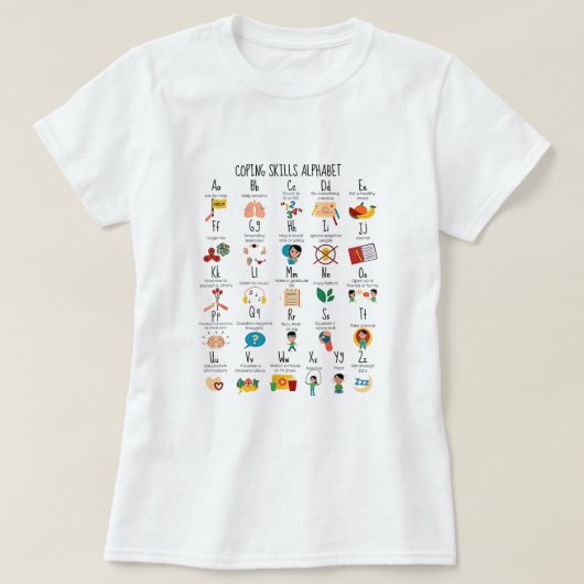 T-shirt Compétences d'adaptation Alphabet Conseiller en sa (Design devant)
