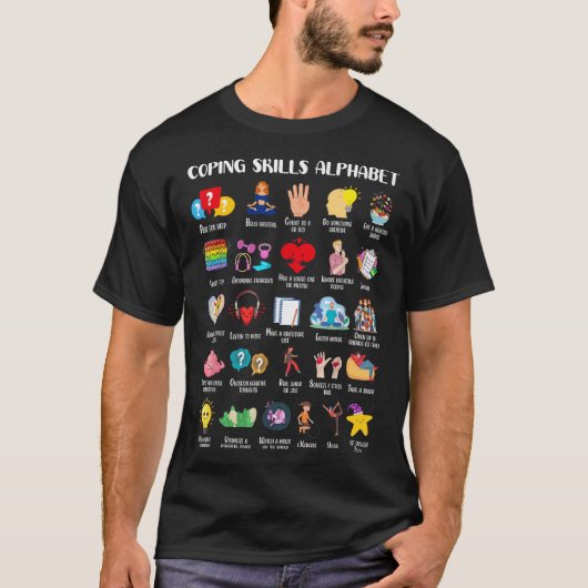 T-shirt Compétences d'adaptation Alphabet Sensibilisation (Devant)