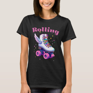 T-shirt Compétences de patin à roulettes colorées drôles F