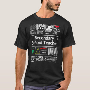 T-shirt Compétences Des Enseignants Secondaires Inclut Pro