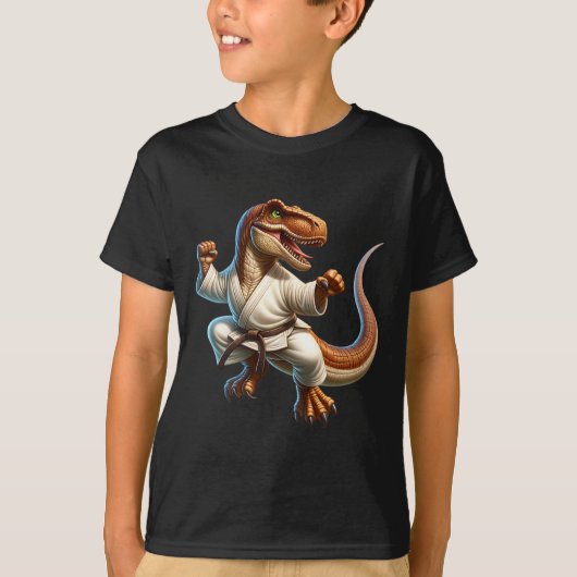 T-shirt Compétences impressionnantes de Karate Dino (Devant)