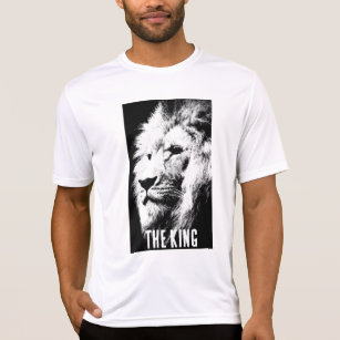 T-shirt Compétiteur King Black & White Lion Mens Sport-Tek