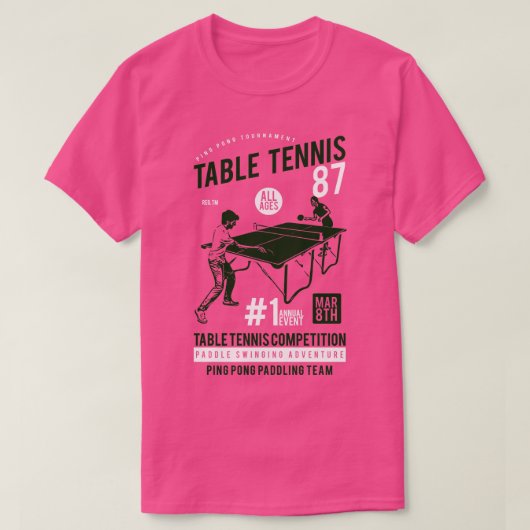 T-shirt Compétition de tennis de table (Design devant)