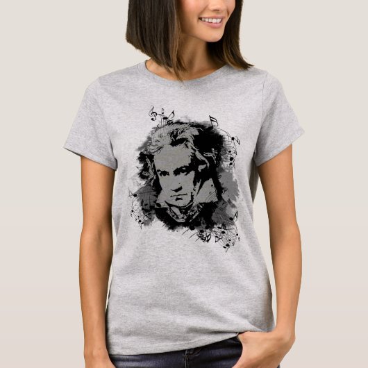 T-shirt Compositeur allemand Beethoven musique classique. (Devant)