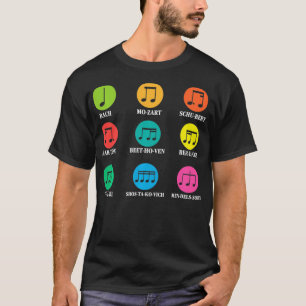 T-shirt Compositeurs Classiques Musique Classique Notes mu