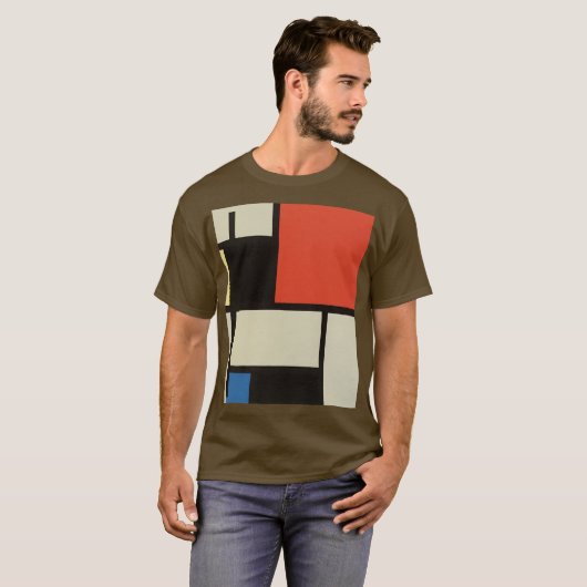 T-shirt Composition Abstraite moderne Brown (Devant entier)