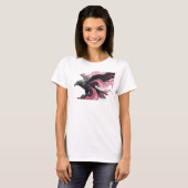 T-shirt Composition d'art abstrait d'aigle rose cool (Devant entier)