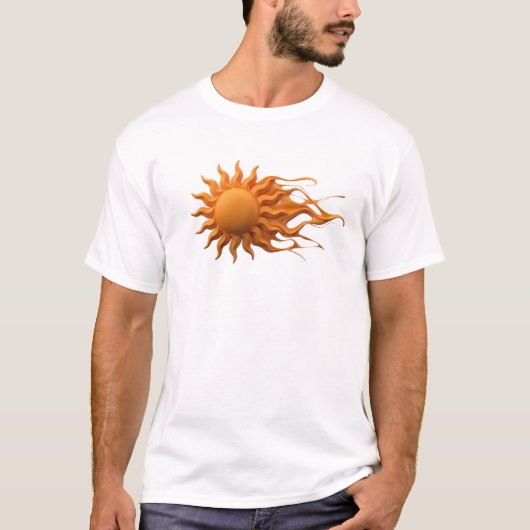 T-shirt Composition d'art abstrait du soleil classique (Devant)