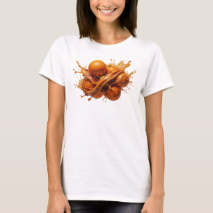 T-shirt Composition d'art abstrait orange expressif