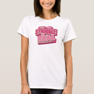 T-shirt Composition d'art rouge moderne LE COMBAT EST RÉEL