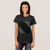 T-shirt Composition des fleurs noires (Devant entier)