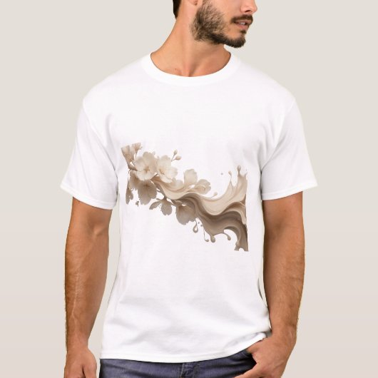 T-shirt Composition florale abstraite audacieuse (Devant)