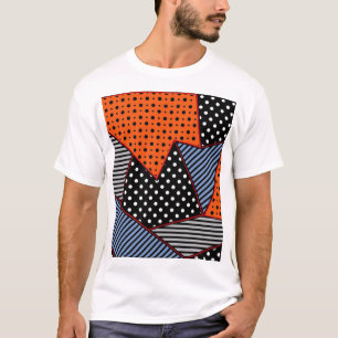 T-shirt Composition géométrique Abstraite : Bleu orange