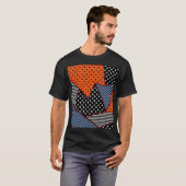 T-shirt Composition géométrique Abstraite : Bleu orange (Devant entier)