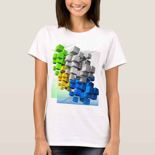 T-shirt Composition géométrique dynamique Abstraite Contem (Devant)