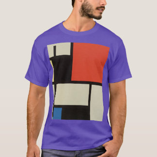 T-shirt Composition mondrienne Abstraite moderne violet