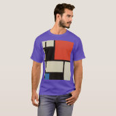 T-shirt Composition mondrienne Abstraite moderne violet (Devant entier)