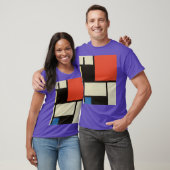 T-shirt Composition mondrienne Abstraite moderne violet (Unisexe)