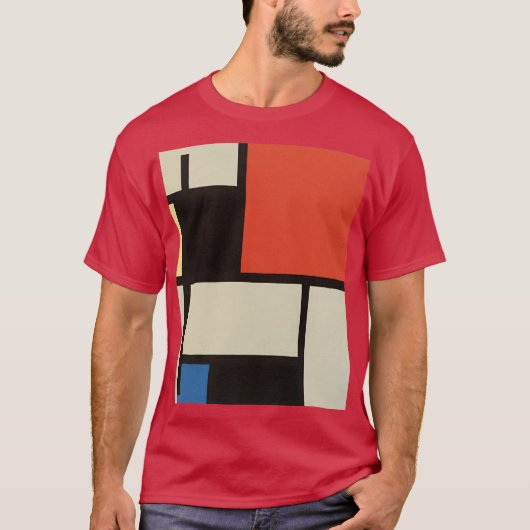 T-shirt Composition mondrienne Cardinal Abstrait moderne (Devant)