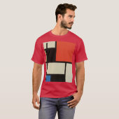 T-shirt Composition mondrienne Cardinal Abstrait moderne (Devant entier)