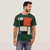 T-shirt Composition mondrienne Forêt profonde Abstraite mo (Devant entier)