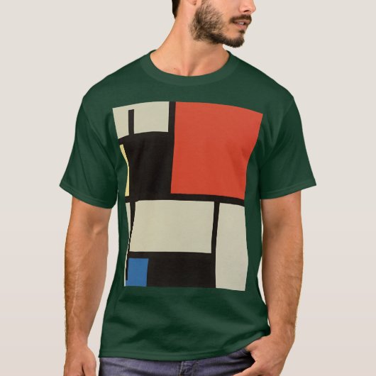 T-shirt Composition mondrienne Forêt profonde Abstraite mo (Devant)