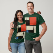 T-shirt Composition mondrienne Forêt profonde Abstraite mo (Unisexe)