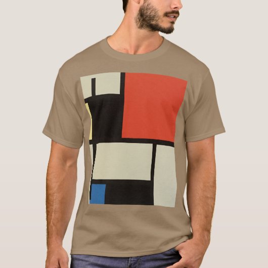 T-shirt Composition mondrienne Grille Abstraite moderne (Devant)