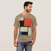 T-shirt Composition mondrienne Grille Abstraite moderne (Devant entier)