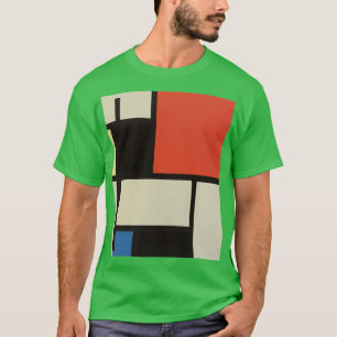 T-shirt Composition mondrienne Vert Abstrait moderne