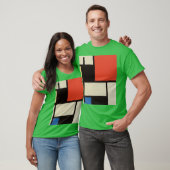 T-shirt Composition mondrienne Vert Abstrait moderne (Unisexe)