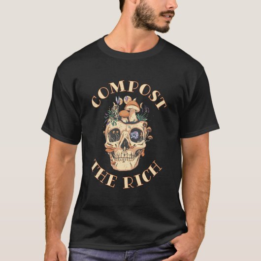 T-shirt Compostez Le Riche - Crâne De Champignons (Devant)