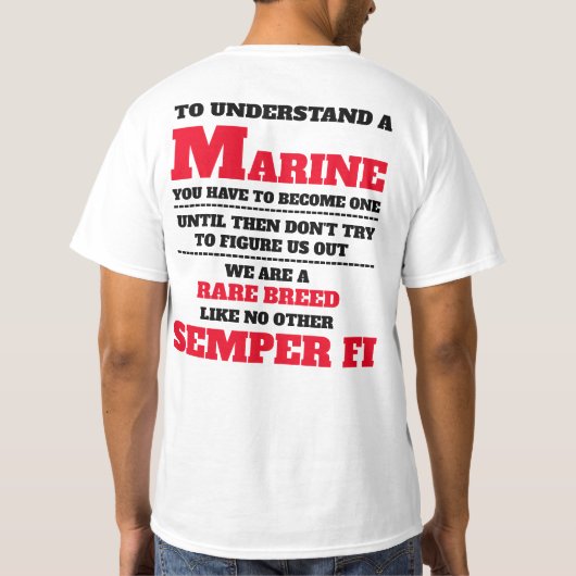 T-SHIRT COMPRENDRE UNE MARINE (Dos)