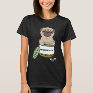 T-shirt Comprimés antidépresseurs Pug drôles