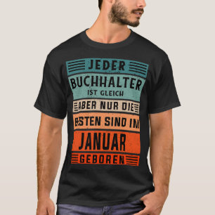 T-shirt Comptabilité anniversaire Janvier né comptable