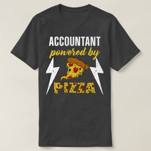 T-shirt Comptable Actionné Par Pizza (Design devant)