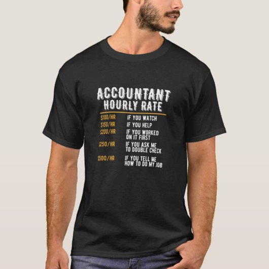 T-shirt Comptable amusant Comptable à taux horaire Cool CP (Devant)
