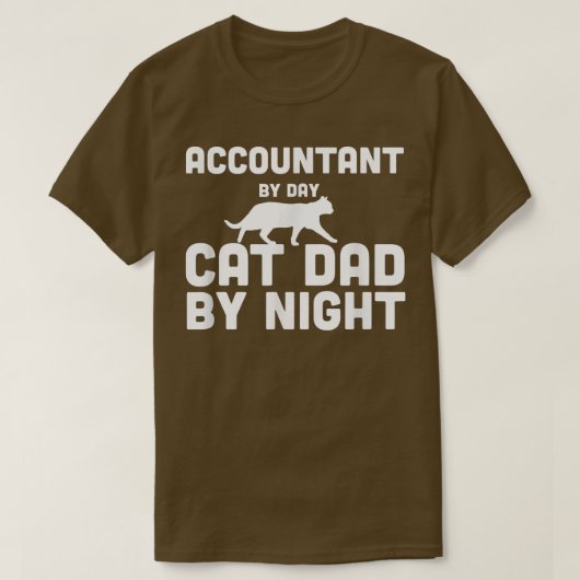 T-shirt Comptable De Jour Chat Papa De Nuit (Design devant)