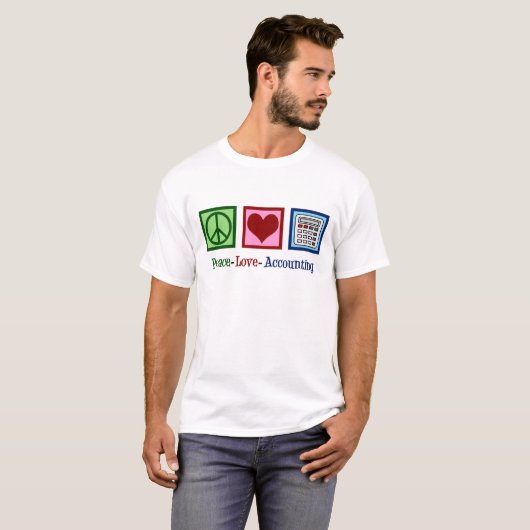 T-shirt Comptable des mûres comptables Peace Love (Devant entier)