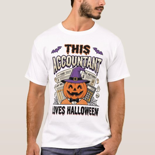 T-shirt Comptable d'Halloween Drôle Saison fiscale effraya (Devant)