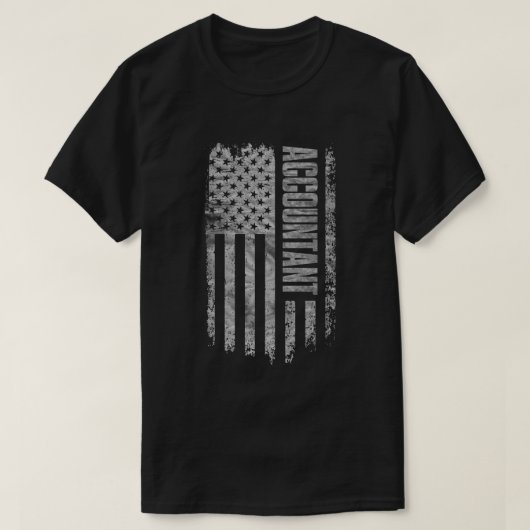 T-shirt Comptable drapeau USA design en détresse (Design devant)