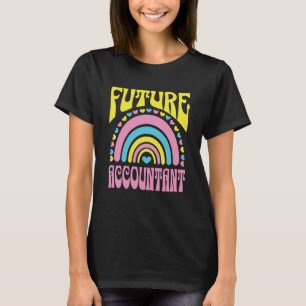 T-shirt Comptable Futur Bright Retro Rainbow Accountants