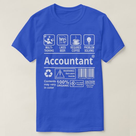 T-shirt Comptable multitâche Comptable-cadeau (Design devant)