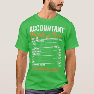 T-shirt Comptable Nutrition Facts Drôle idées cadeaux