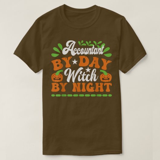 T-shirt Comptable Par Sorcière De Jour Par Halloween De Nu (Design devant)