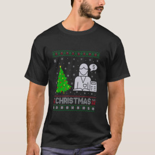 T-shirt Comptable Xmas Tree Lighting laide sueur de Noël
