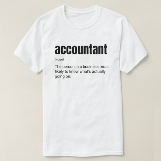 T-shirt Comptables Drôle Définition d'emploi (Design devant)