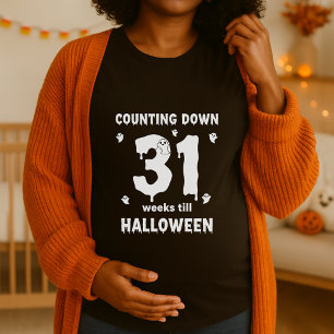 T-shirt Compte de maternité d'Halloween 31 semaines
